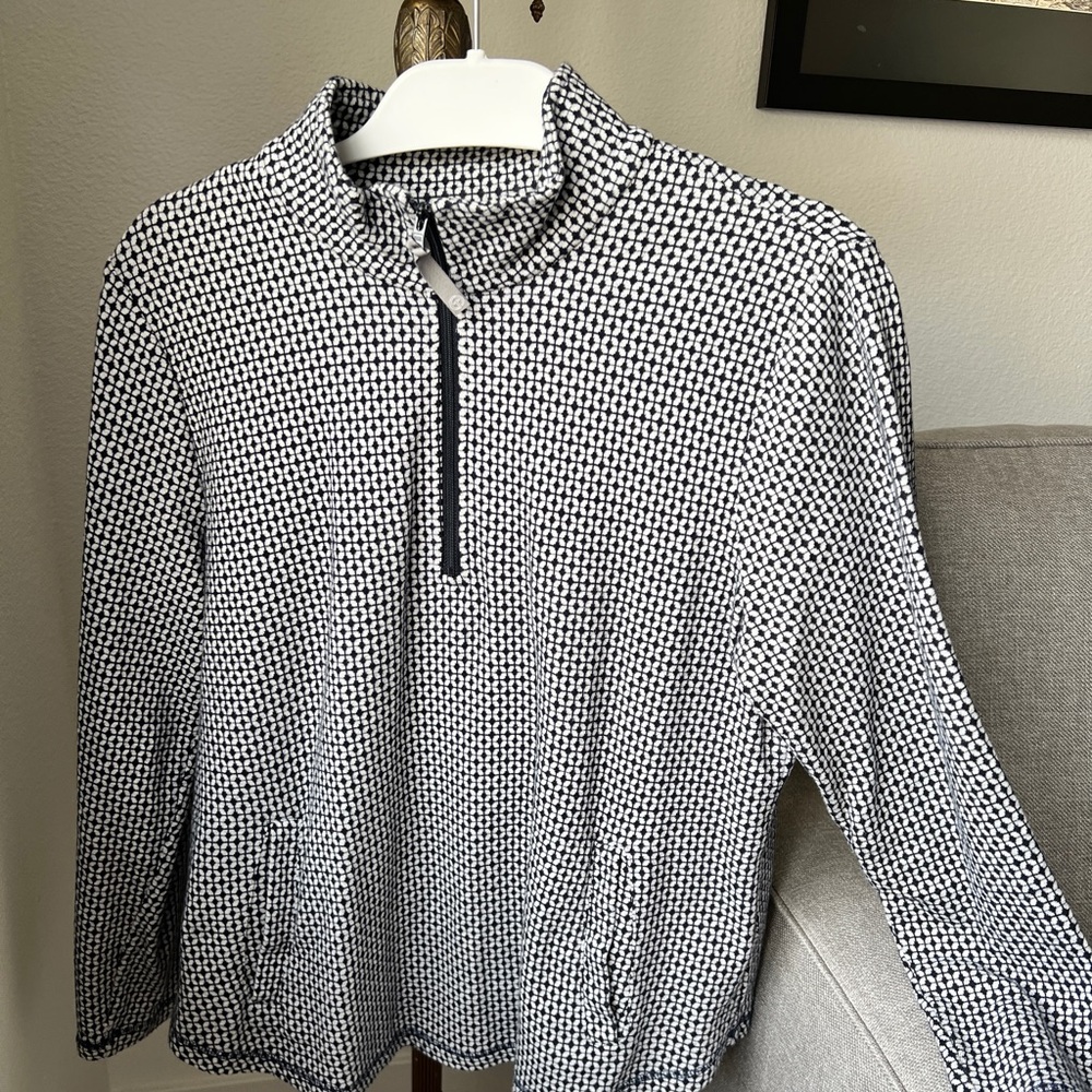 Talbots Black and White Patterned Sweater